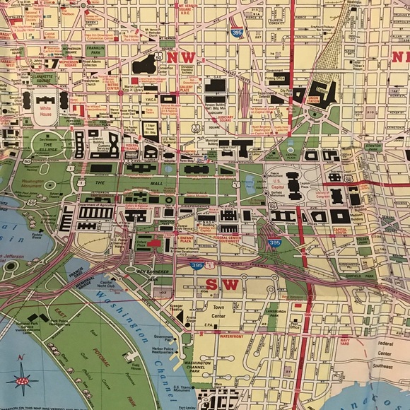 1990 Washington DC Street Map &Visitor’s Guide Map - Picture 5 of 8